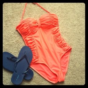 Hot Kiss bright orange one piece swimsuit